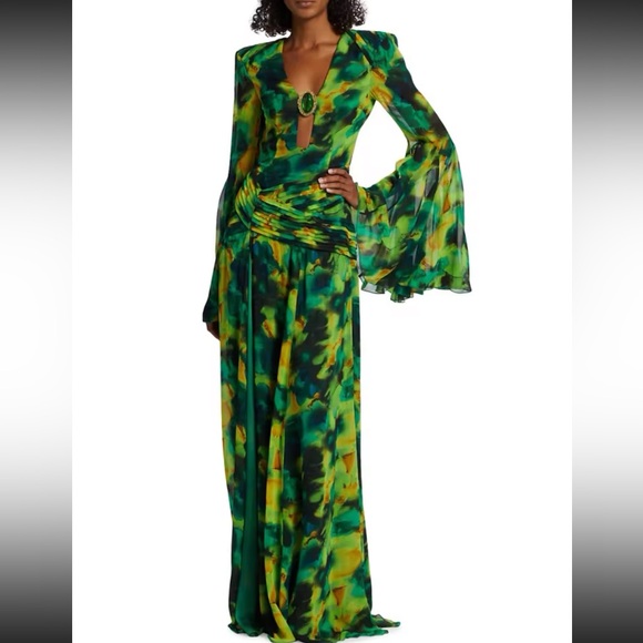 Incredible open back multi color chiffon maxi dress - Picture 10 of 11